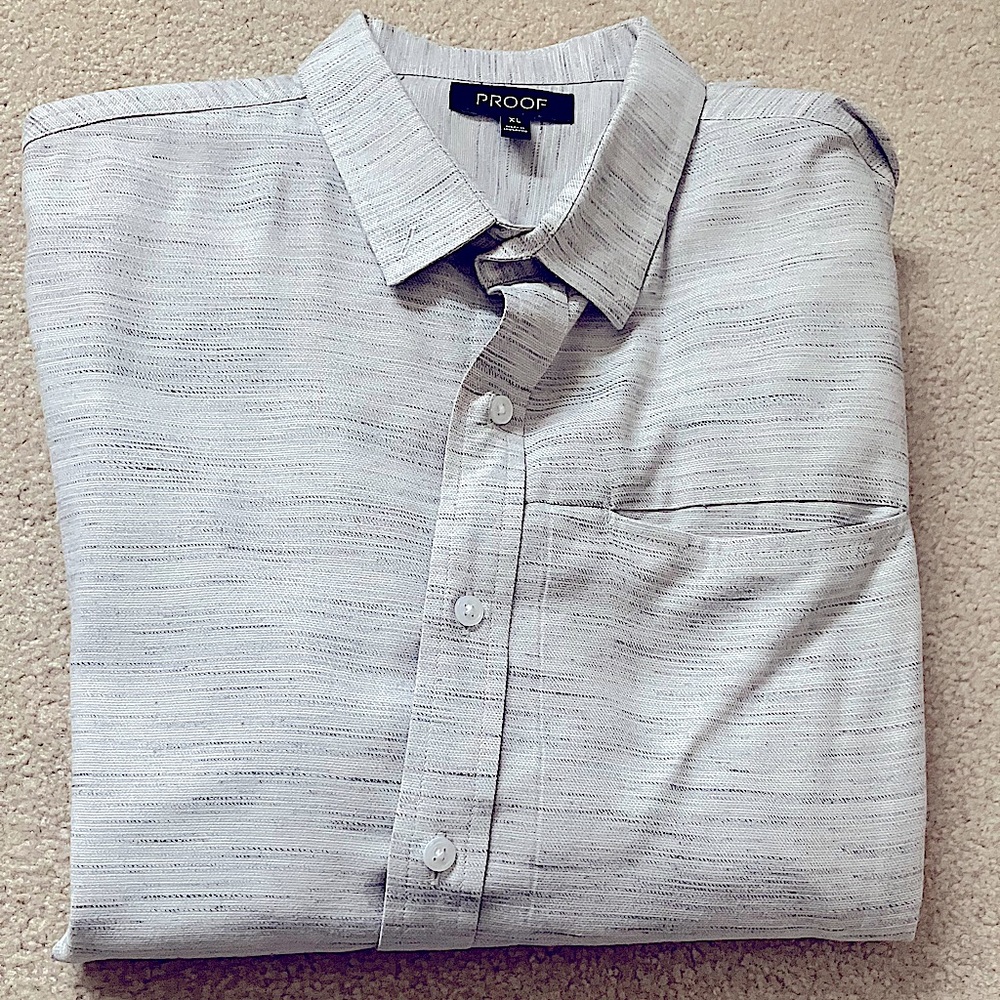 Proof Men's Casual Button Down Shirt - Gray